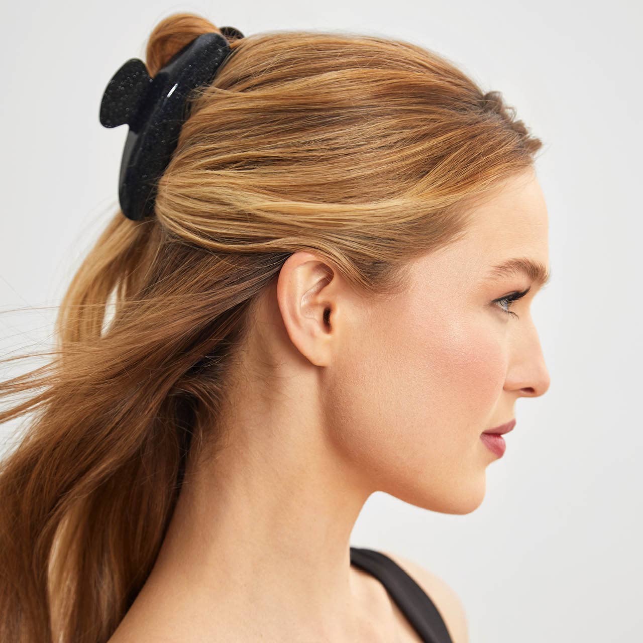 Black Glitter Recycled Plastic Claw Clip