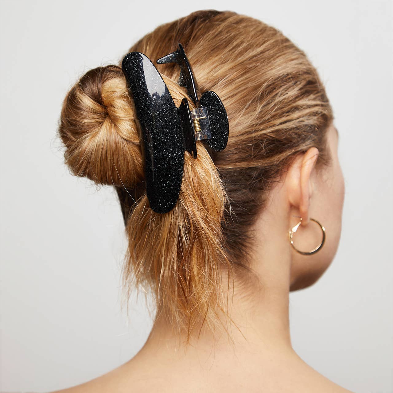 Black Glitter Recycled Plastic Claw Clip