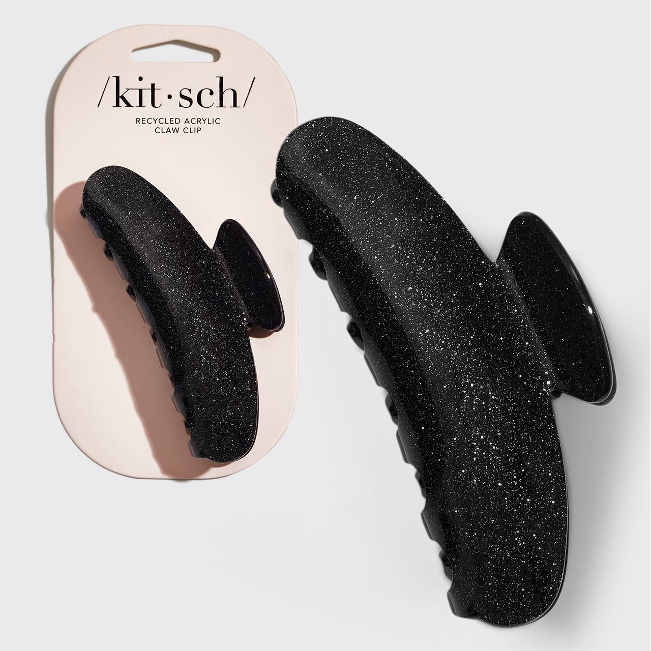 Black Glitter Recycled Plastic Claw Clip