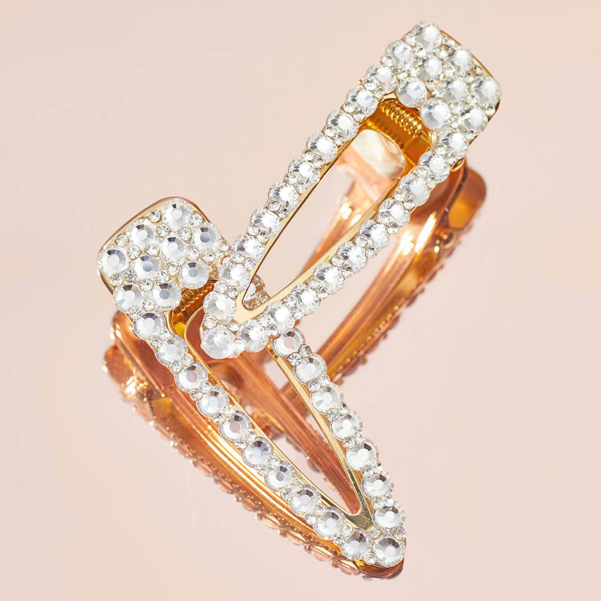 Metal Rhinestone Large Open Shape Hair Clip