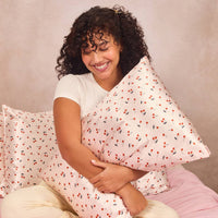 Satin Pillowcase - Cherry Print