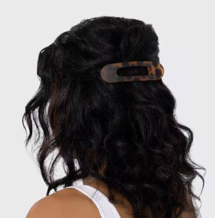 Flat Lay Claw Clip 2pc Black and Tortoise
