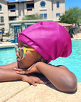 Satin-Lined Waterproof Adjustable Swim Cap - Adult & Kids Sizes