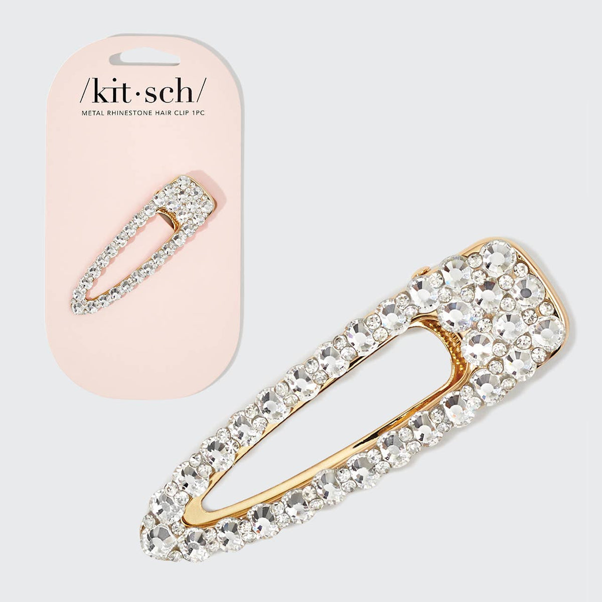 Metal Rhinestone Large Open Shape Hair Clip