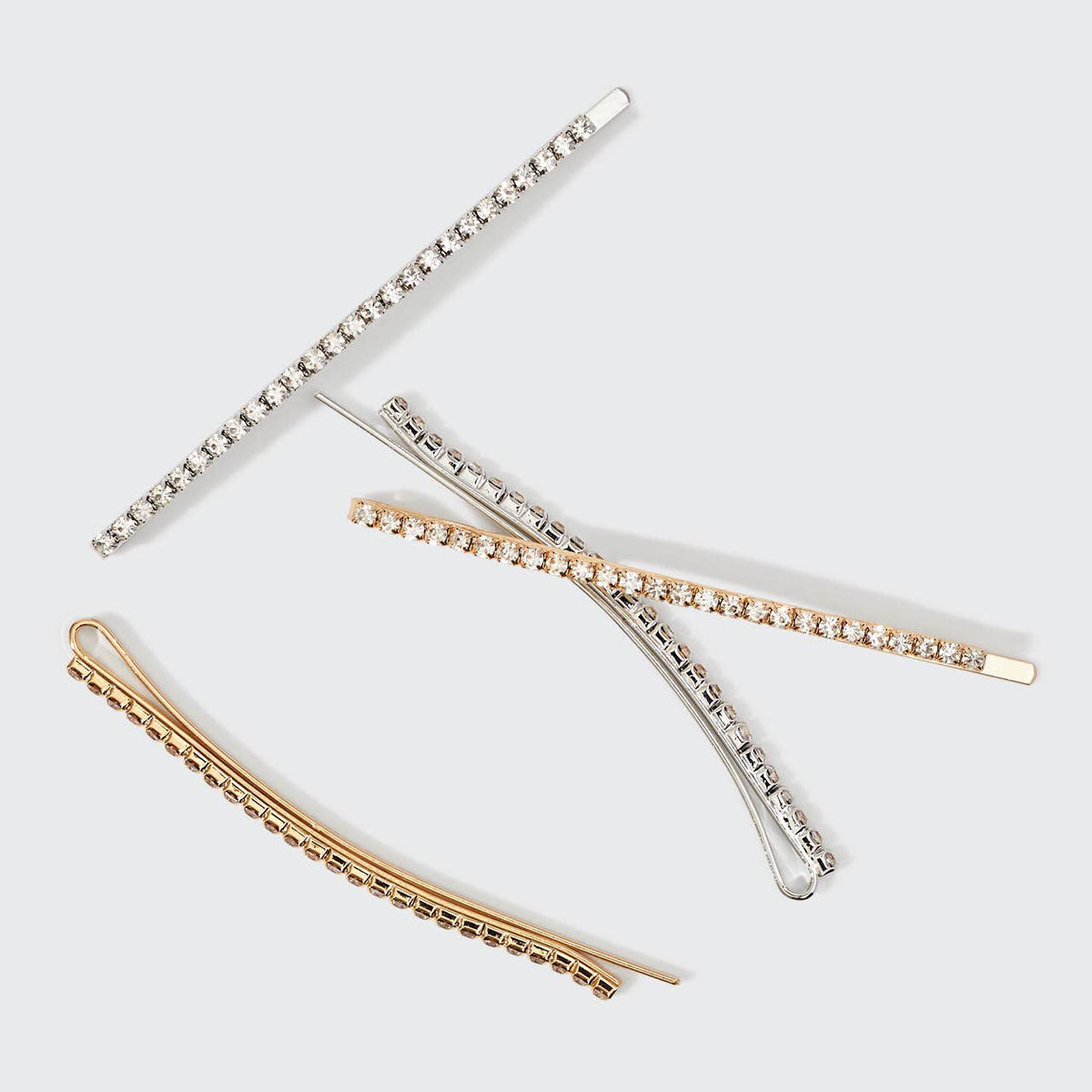Metal Rhinestone Extra Long Bobby Pins