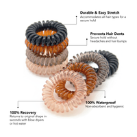 Waterproof Spiral Hair Tie Coils