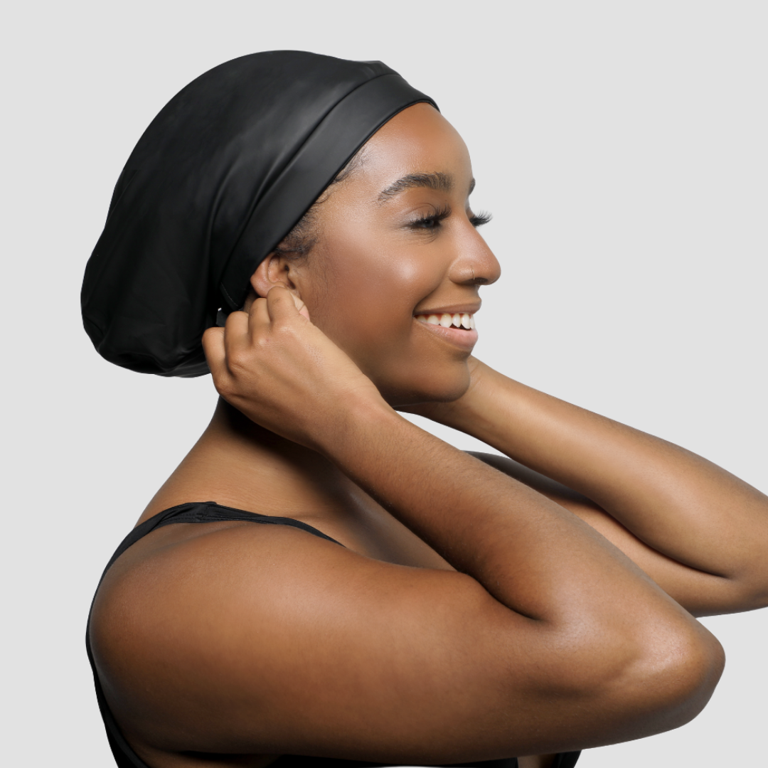 Satin-Lined Waterproof Adjustable Swim Cap - Adult & Kids Sizes
