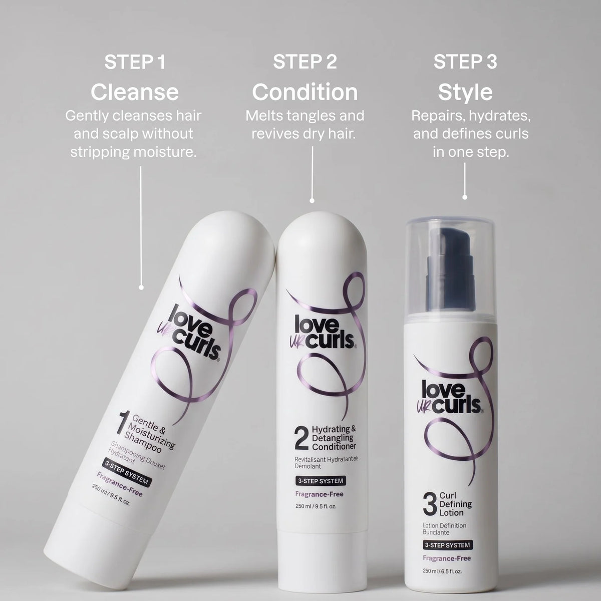 LUS Brands | Love Ur Curls 3 Step System - Fragrance-Free