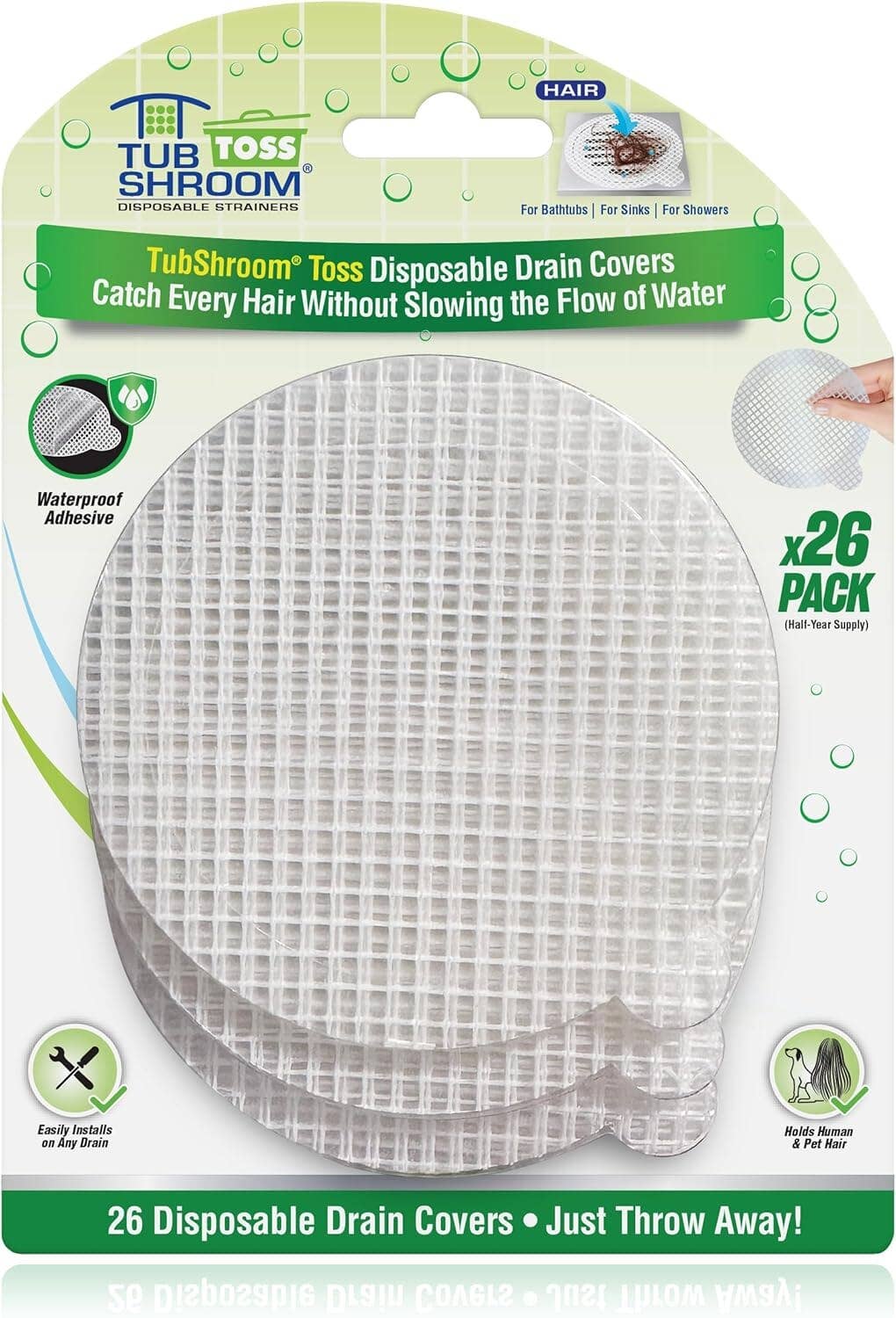TubShroom Toss Disposable Drain Covers