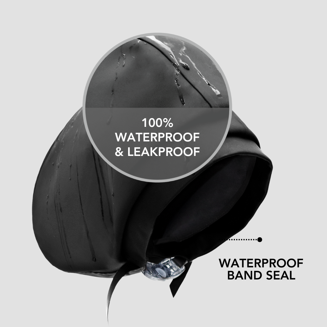 Satin-Lined Waterproof Adjustable Swim Cap - Adult & Kids Sizes