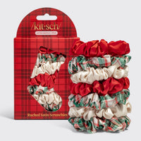 Holiday Ruched Satin Scrunchies