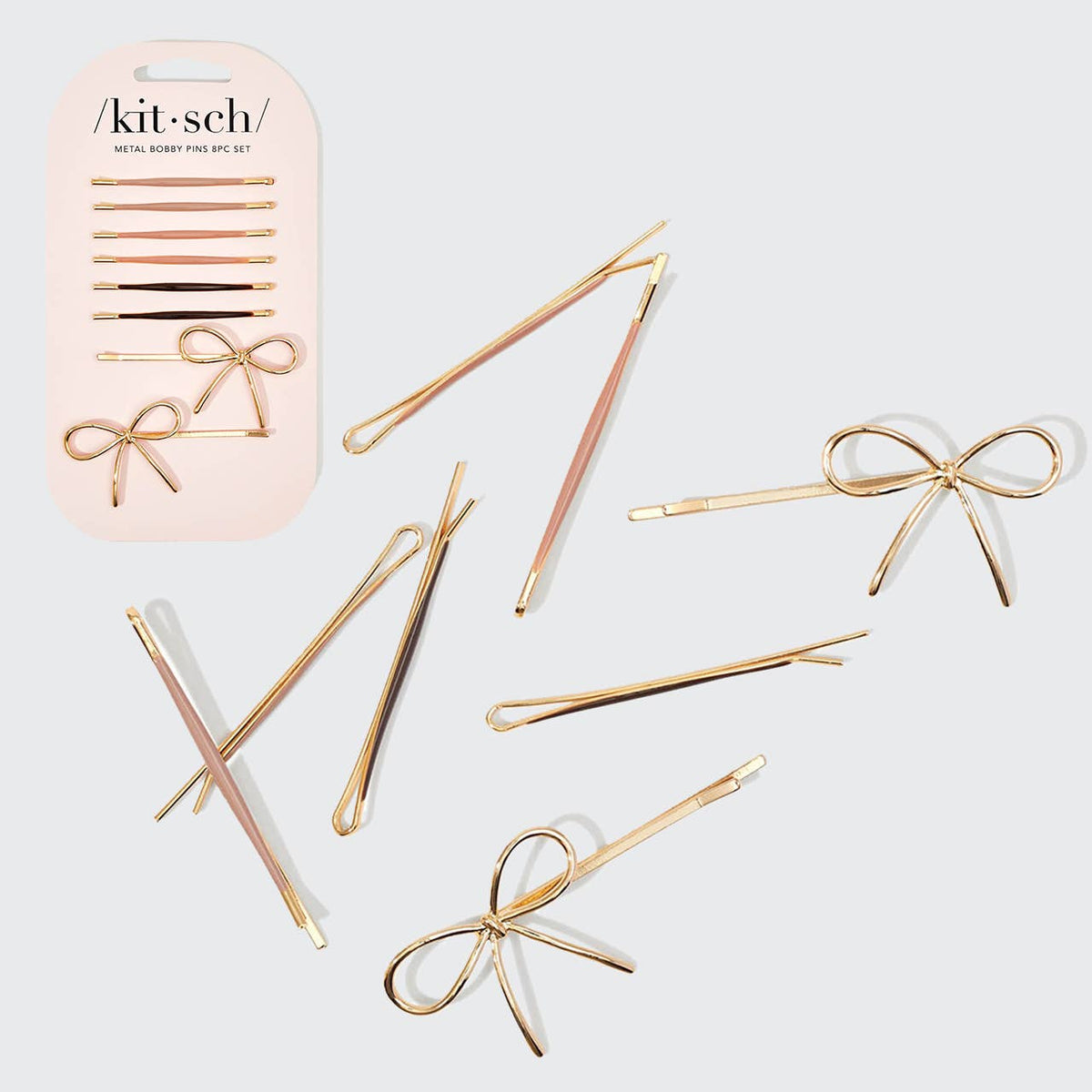 Metal Enamel Bow & Bobby Pins