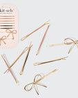 Metal Enamel Bow & Bobby Pins