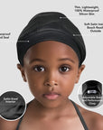 Satin-Lined Waterproof Adjustable Swim Cap - Adult & Kids Sizes