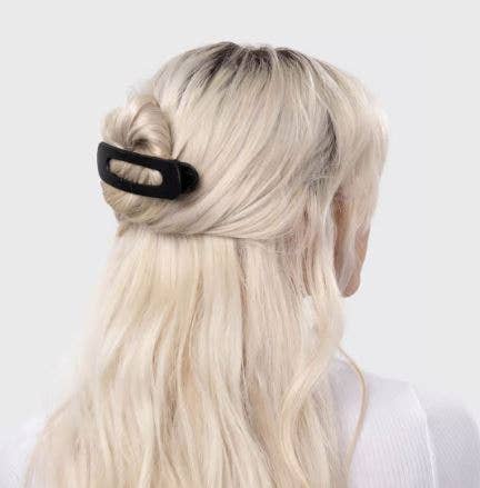 Flat Lay Claw Clip 2pc Black and Tortoise