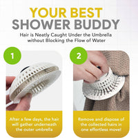 ShowerShroom Stealth Shower Hair Drain Catcher