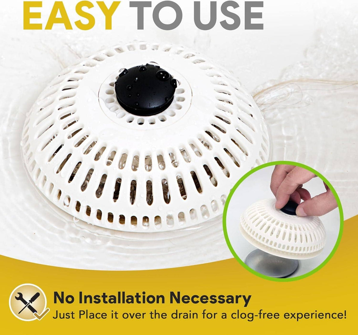ShowerShroom Stealth Shower Hair Drain Catcher