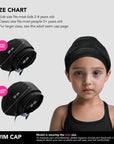 Satin-Lined Waterproof Adjustable Swim Cap - Adult & Kids Sizes