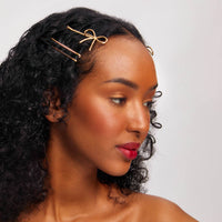 Metal Enamel Bow & Bobby Pins