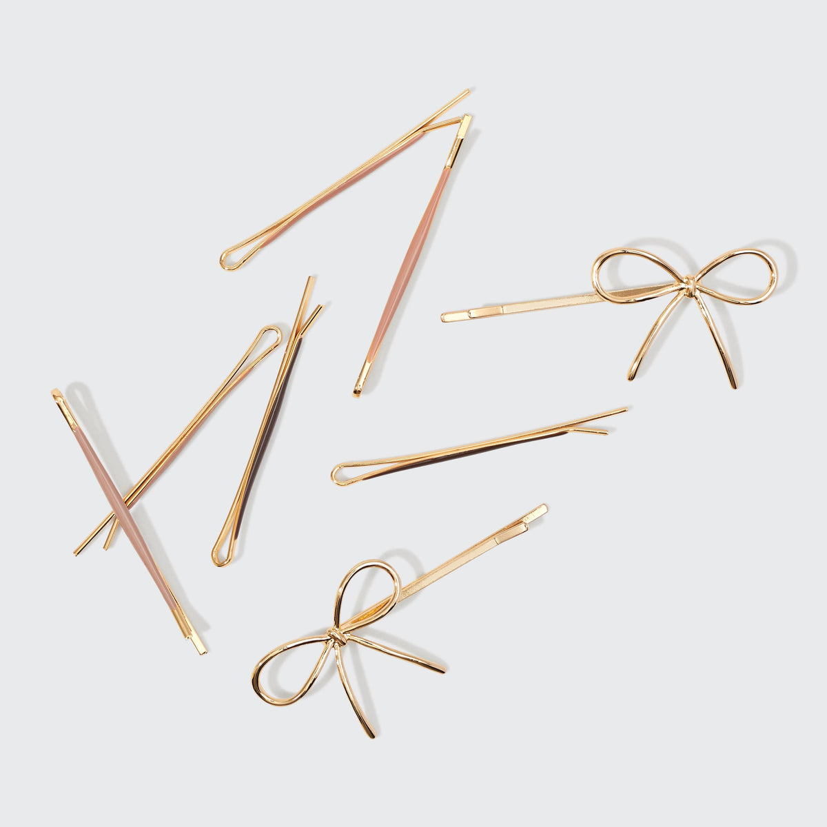 Metal Enamel Bow & Bobby Pins