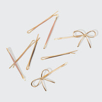 Metal Enamel Bow & Bobby Pins