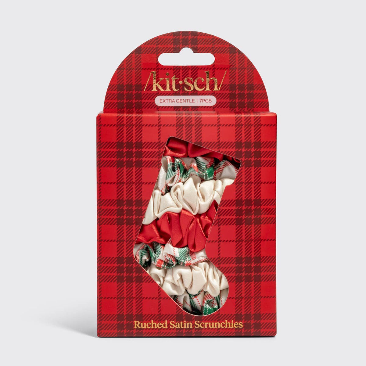 Holiday Ruched Satin Scrunchies