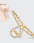 Metal Rhinestone Loop Claw Clip