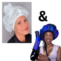 Satin Diffuser Drying Cap & Net Plopping Cap Bundle