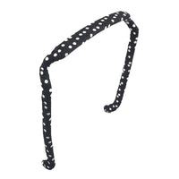 White Polka Dots on Black Headband